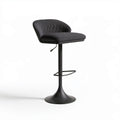 Regulowany hoker barowy czarny z tapicerką poliestrową 50 × 52 × 88–108 cm