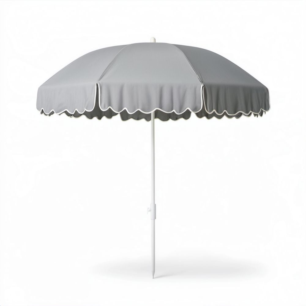 Okrągły parasol ogrodowy poliestrowy szary Ø200 cm, wysokość 210 cm