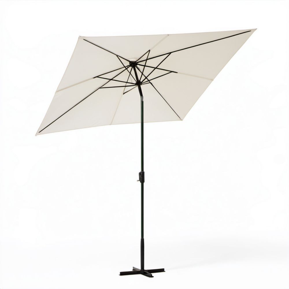 Kwadratowy parasol ogrodowy z poliestru 250 × 250 cm, kremowo-czarny