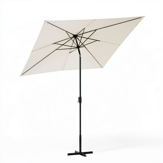 Kwadratowy parasol ogrodowy z poliestru 250 × 250 cm, kremowo-czarny