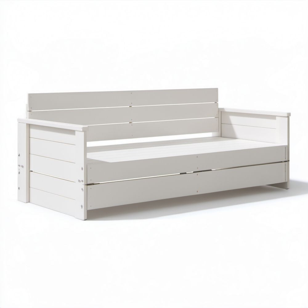 Biała drewniana sofa ogrodowa 200 x 80 x 75 cm